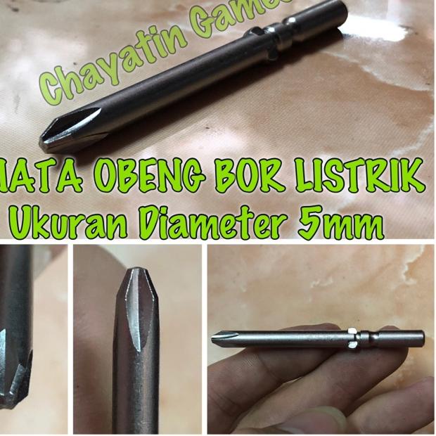 Mata Obeng Bor Listrik model Plus ukuran 5mm - 5 mili Diameter 5mm