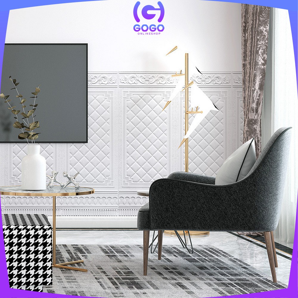 GOGO-C217 - C224 Wallpaper 3D Foam Motif / Wallfoam Sticker Dinding Kamar / Walpaper Dinding Bata