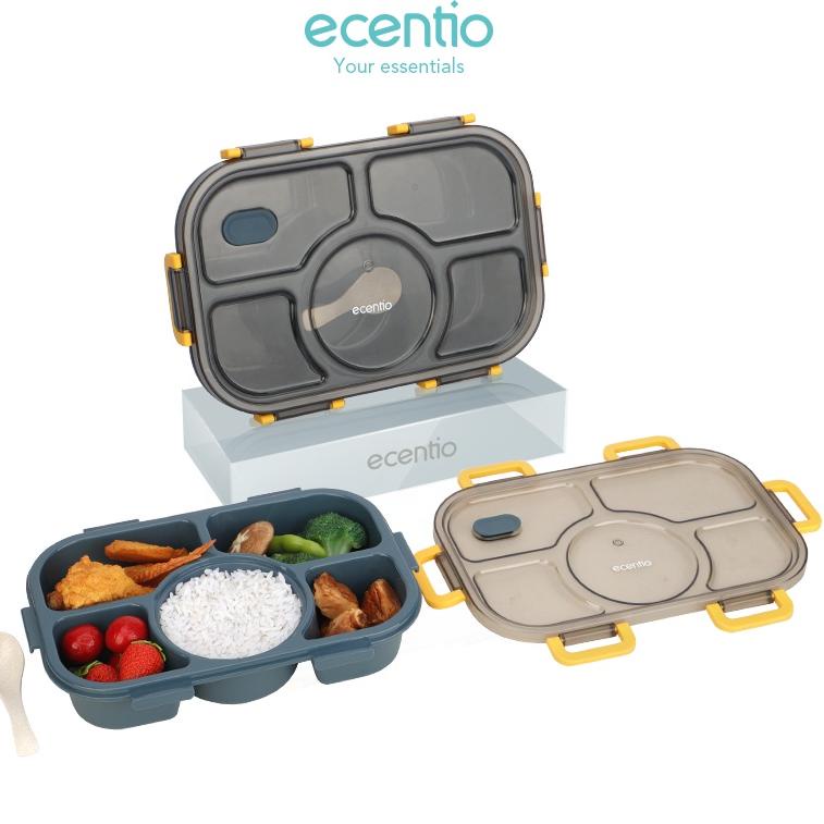 Y9T1 ecentio tempat makan Lunch Box Bento Kotak Makan/ lunch box set 1400ml 5 Grid  Dengan Anti Tump