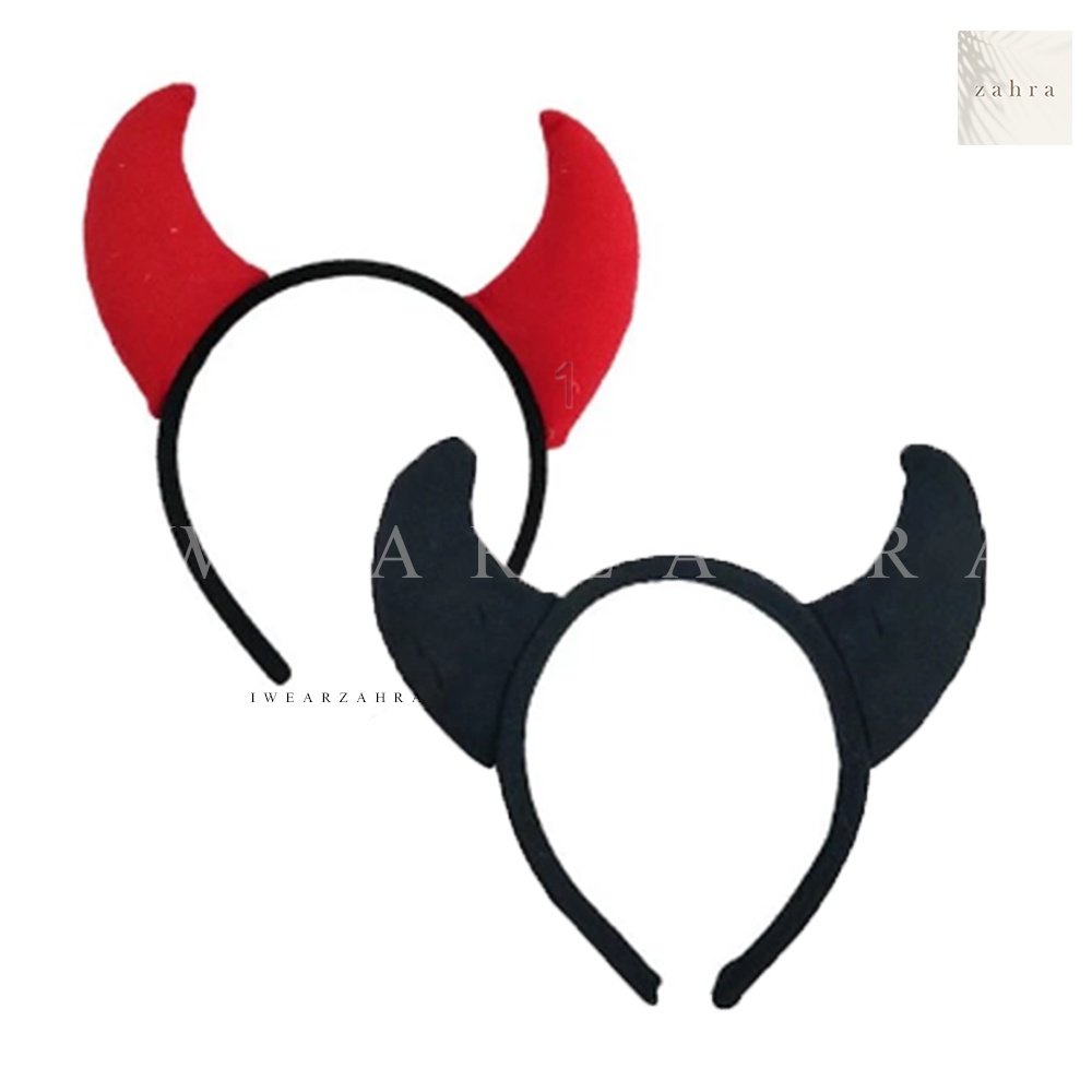 DEVIL HEADBAND - Bando Tanduk Iblis Halloween Kostum Anime Costume Horn Gothic Demon Jubah Cosplay Aksesoris Rambut Murah