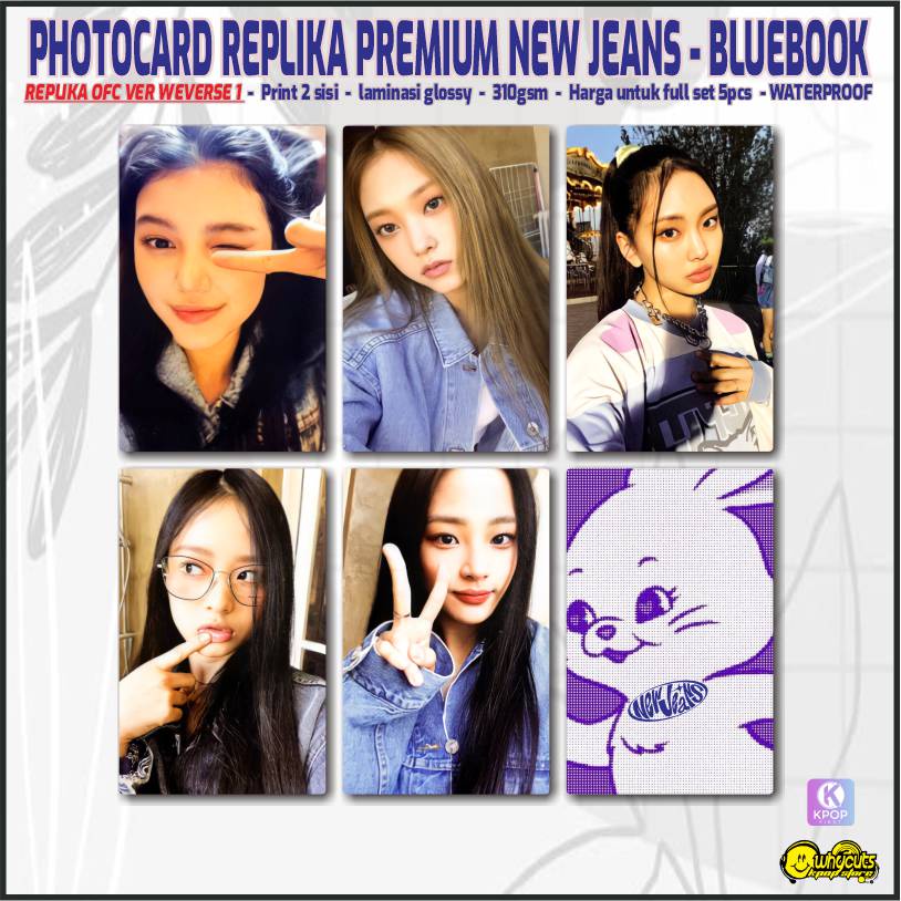 Photocard Set Replika Premium Newjeans / Print 2 sisi laminasi glossy / Anti air tidak berubah warna / isi 5 pcs