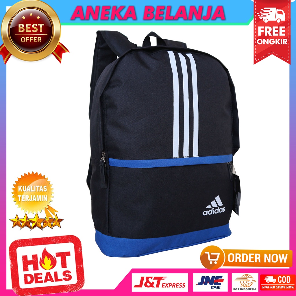 Tas Ransel Adidas Biru Tua Keren Bagus Murah Ransel Sekolah Kerja