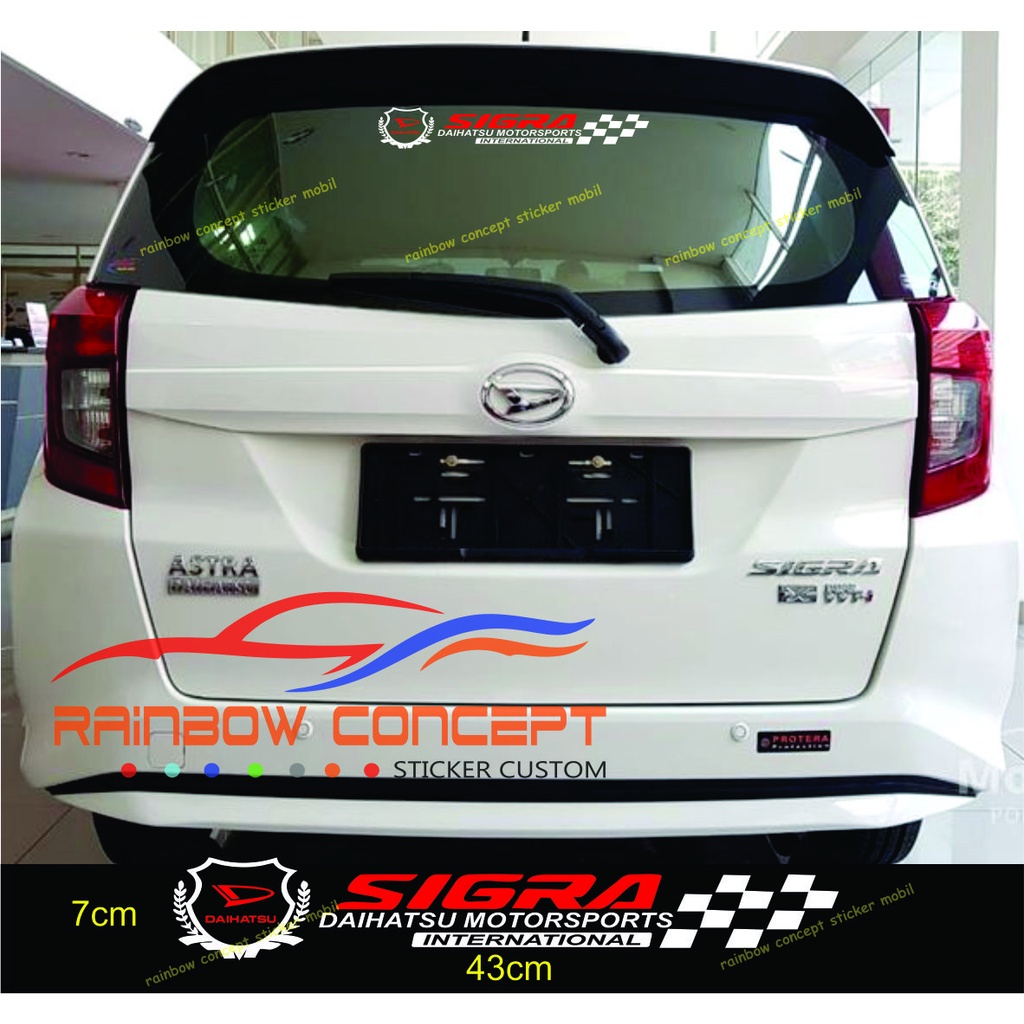 New Promo Sticker cutting kaca belakang mobil daihatsu sigra Stiker sigra daihatsu motorsport intern