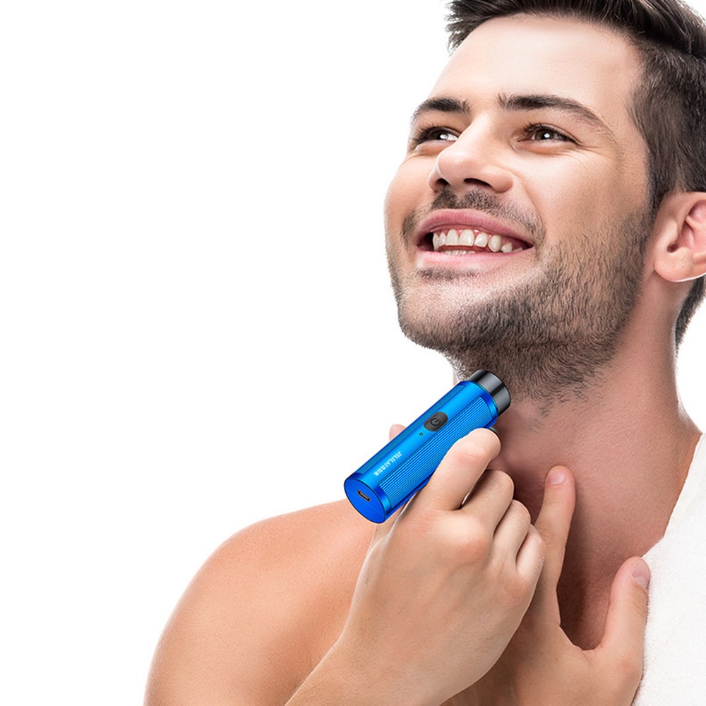 1pc Alat Cukur Pria Elektrik Mini Portable Dengan Charger USB Untuk Travel