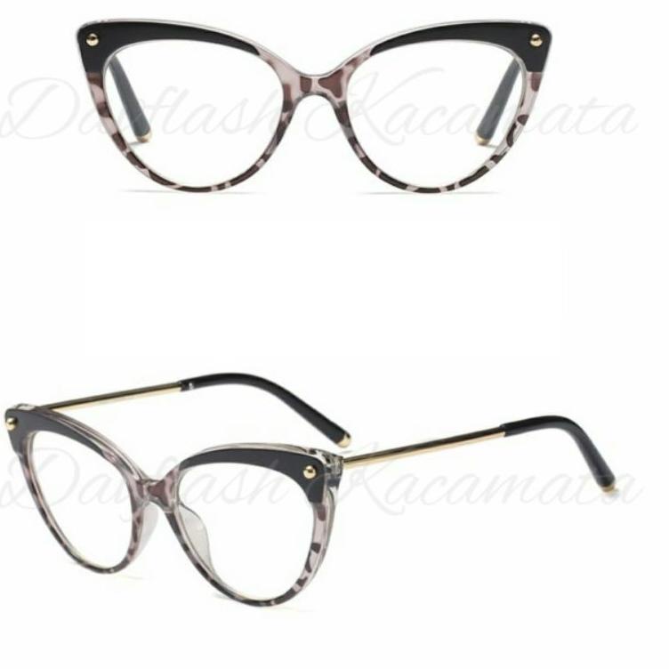 Kacamata Cat Eye Wanita | Kacamata Normal Minus Photocromic | Frame Kacamata Lensa Anti Blue Ray 3J6