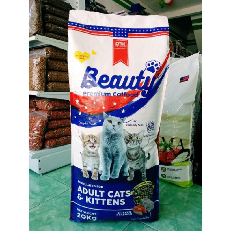 EKSPEDISI BEAUTY CHIKEN SALMON ADULT &amp; KITTEN 20KG - BEAUTY CAT 20KG