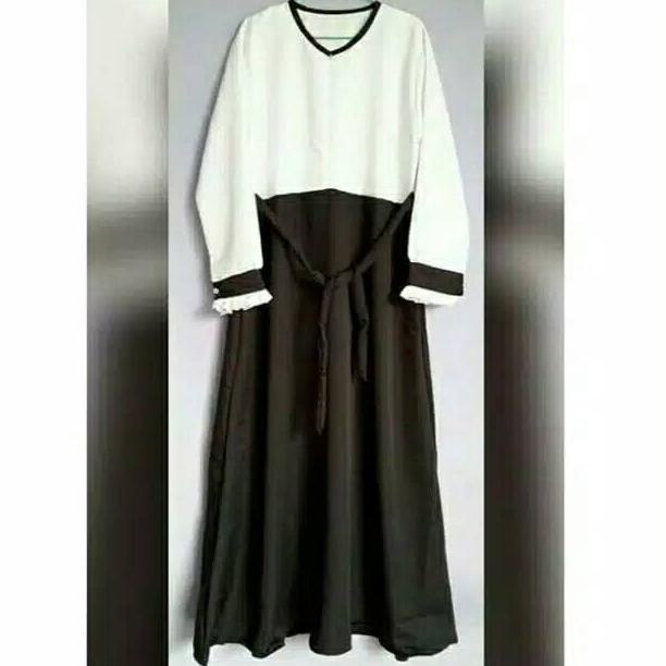 BAJU GAMIS SERAGAM DINAS PNS HITAM PUTIH WANITA BUSUI SUPER JUMBO "BEA.18Oc22ˢ"