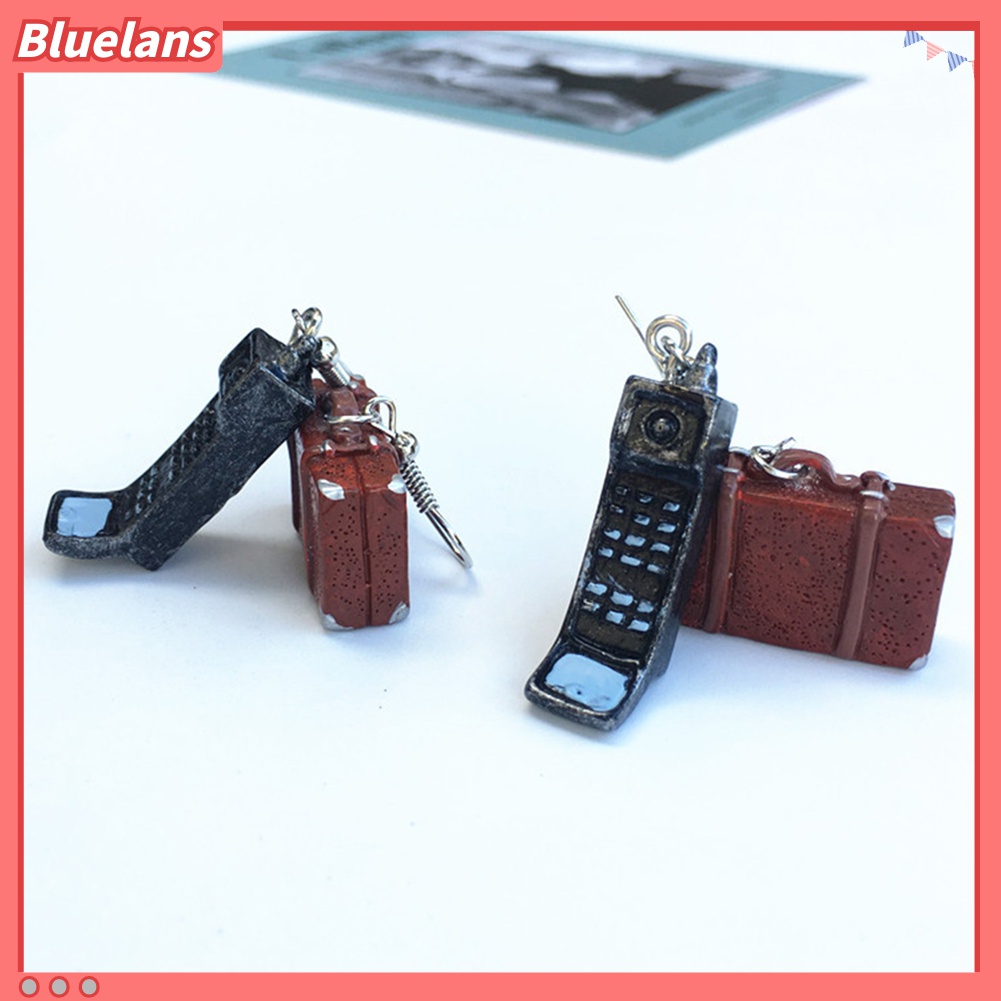 Anting Kait Gantung Wanita Desain Phonograph Radio Gaya Vintage Untuk Hadiah