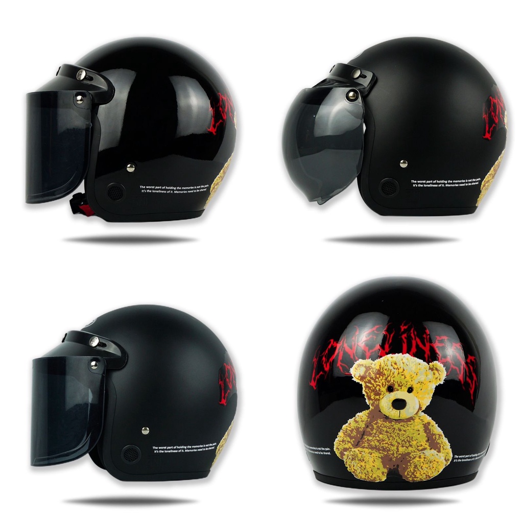 Helm Bogo Dewasa Pria Wanita Lonely Bear SNI Terbaru