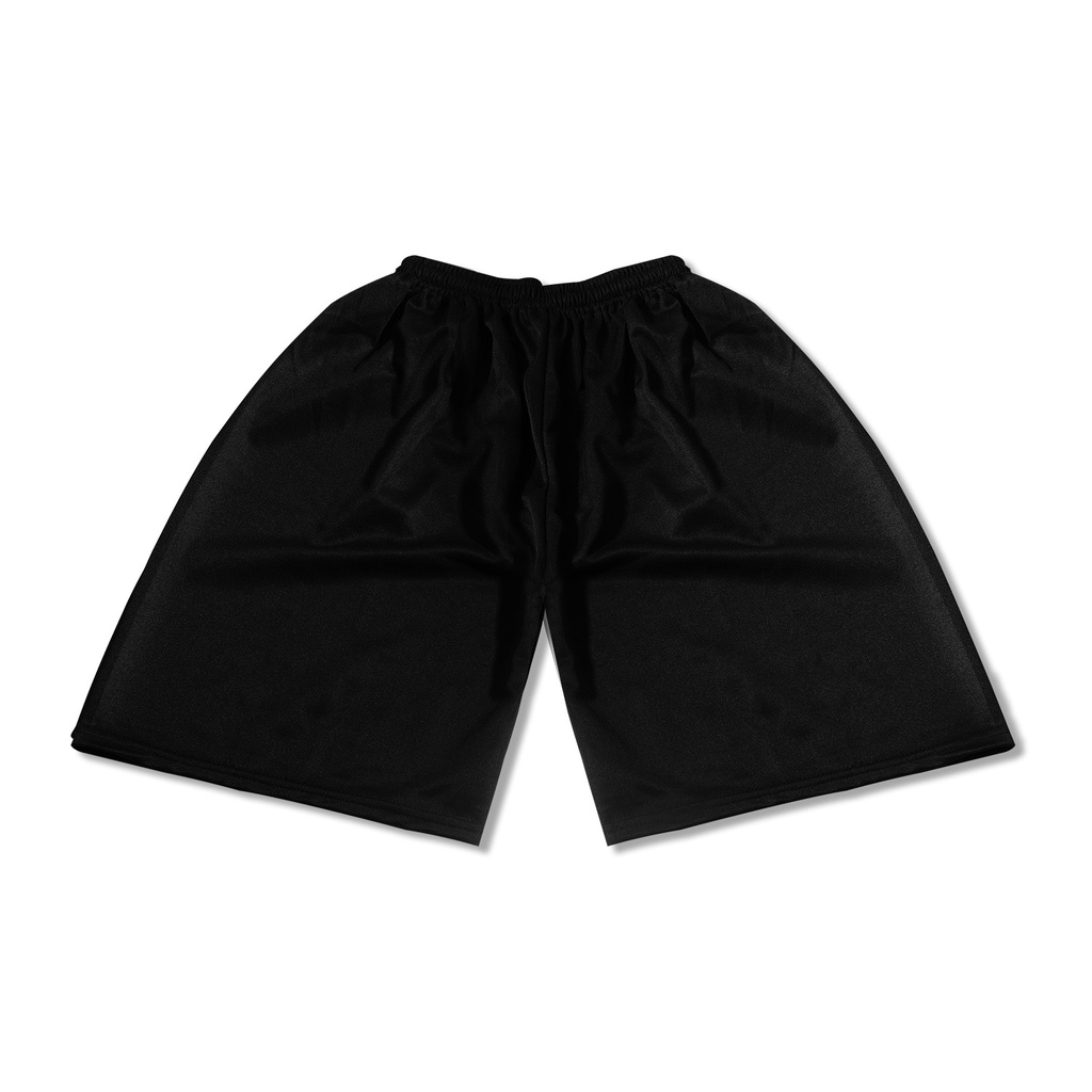 (1kg= 8pcs) Celana pendek olahraga/celana kolor/celana pendek pria/celana futsal/celana volly-HITAM TANPA LOGO