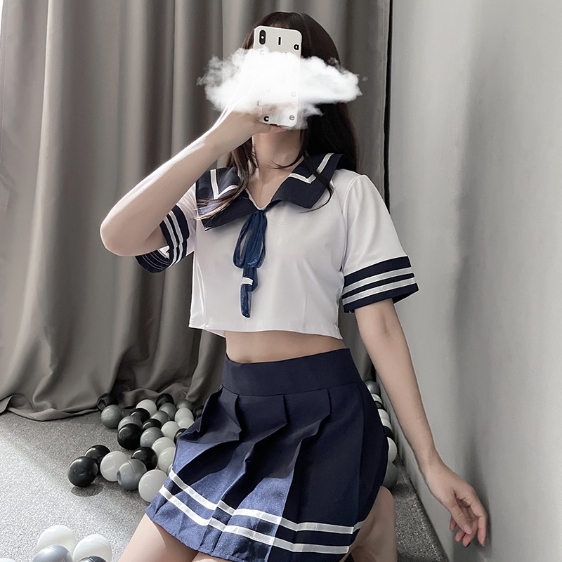 Lingerie Sexy Peran bermain siswa gadis set sailor uniform A350