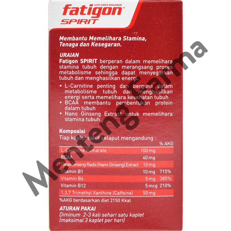 Fatigon Spirit - Multivitamin Penambah Energi dan Stamina Tubuh