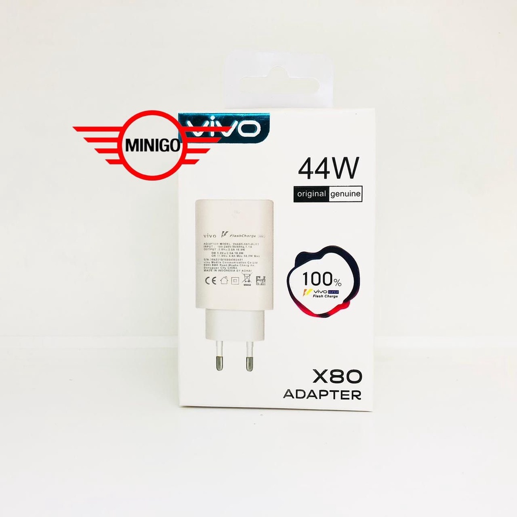 MINIGO TRAVEL POWER ADAPTER VIVO X80 44 WATT BATOK CHARGER CASAN VIVO