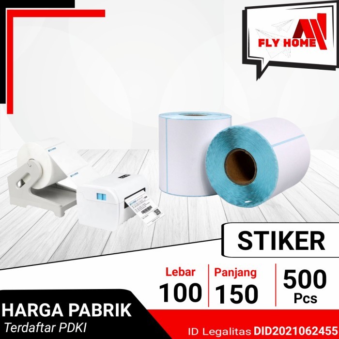 

Kertas Thermal Label Stiker Kertas Thermal 100Mm A6 100 X 150 Barcode Isi 500 Psc
