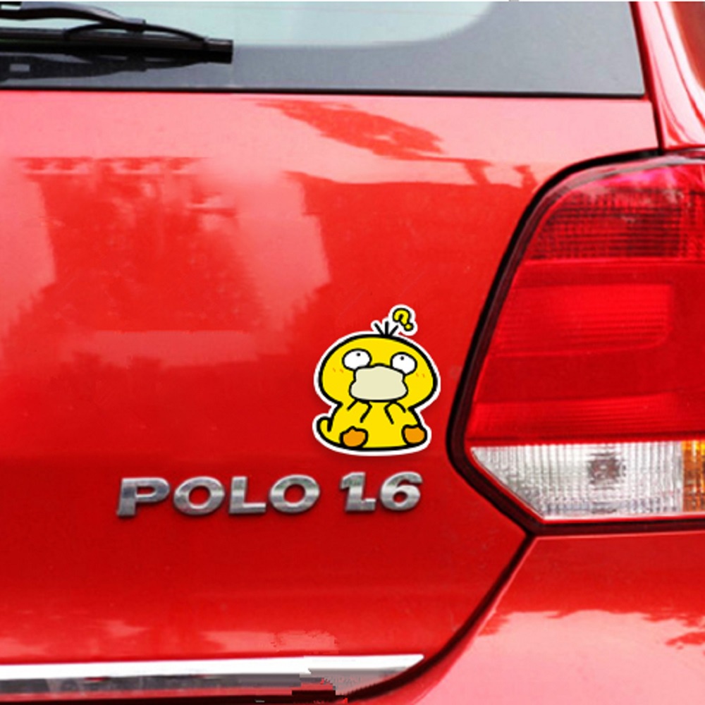 Pocket Monster Psyduck Reflektif Stiker Jendela Mobil Keraguan Bebek Bebek Motor Dekorasi Tubuh Helm Kecantikan Decal Untuk Vespa