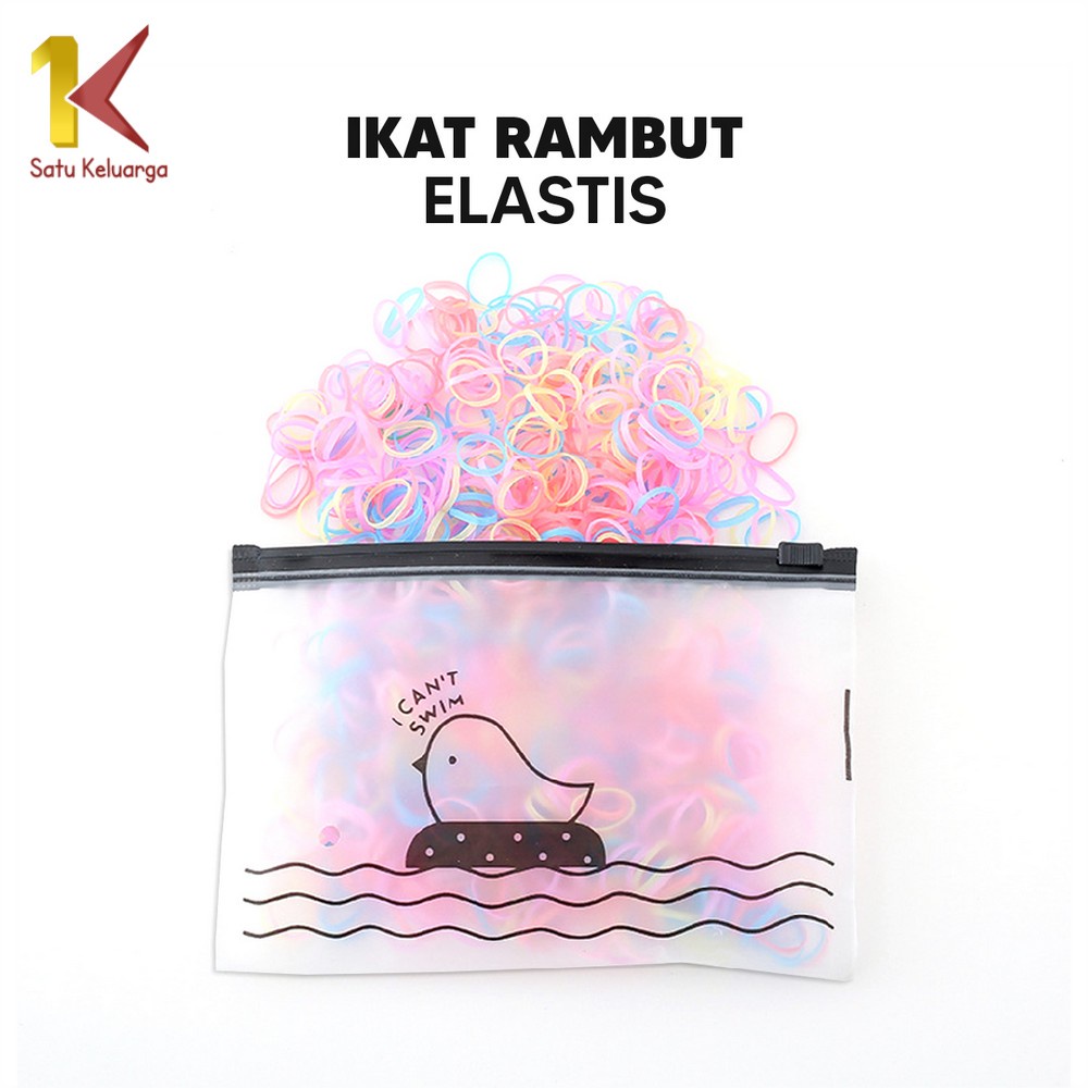 Satu Keluarga Ikat Rambut Elastis C586 Aksesoris Rambut Anak Motif Polos 1000 PCS Bahan Karet Free P