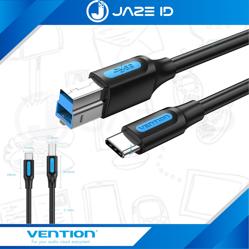 Vention Kabel Type C to USB B 3.0 2A HDD Camera Digital Video Printer