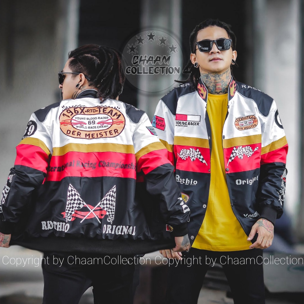 Jaket Nascar Kombinasi Bordir dan Sablon|Jaket Parasut Nascar