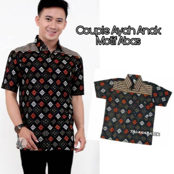 Sadana Batik Kemeja Couple Ayah Anak Motif ABAS Terlengkap1-10 Tahun "WTP.18Oc22ᴮ"