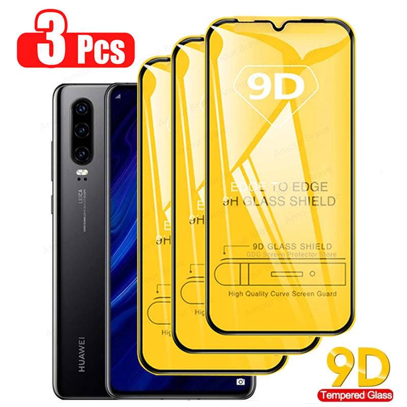 3pcs Pelindung Layar Tempered Glass 9D Untuk Huawei P50 P30 P40 P20 lite 4G 5G Mate 20 40 lite P smart 2019 2020 2021 Nova 8i 8 SE