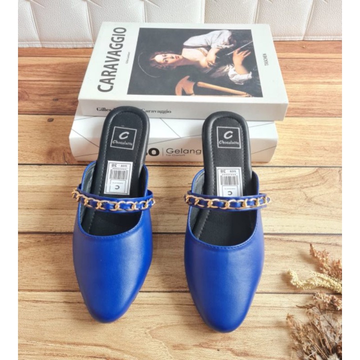 ABBUSHOES UR 02 sendal bapau flat shoes  rantai sol karet 2cm