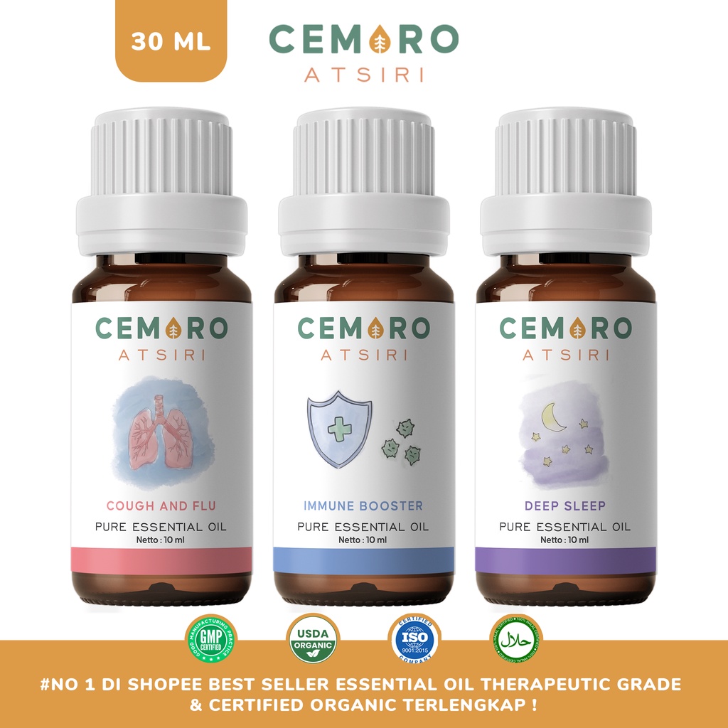 TERLENGKAP! ESSENTIAL OIL 100% THERAPEUTIC GRADE ORGANIC BY CEMORO ATSIRI MINYAK AROMATERAPI/AROMATHERAPY