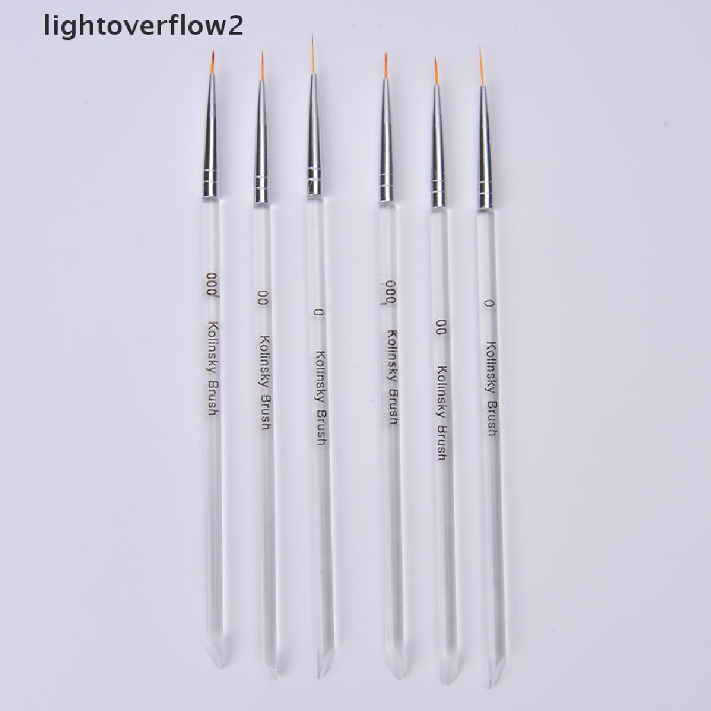 (lightoverflow2) 3pcs / Set Brush Pen Liner Gambar Garis Untuk Hiasan Nail Art DIY