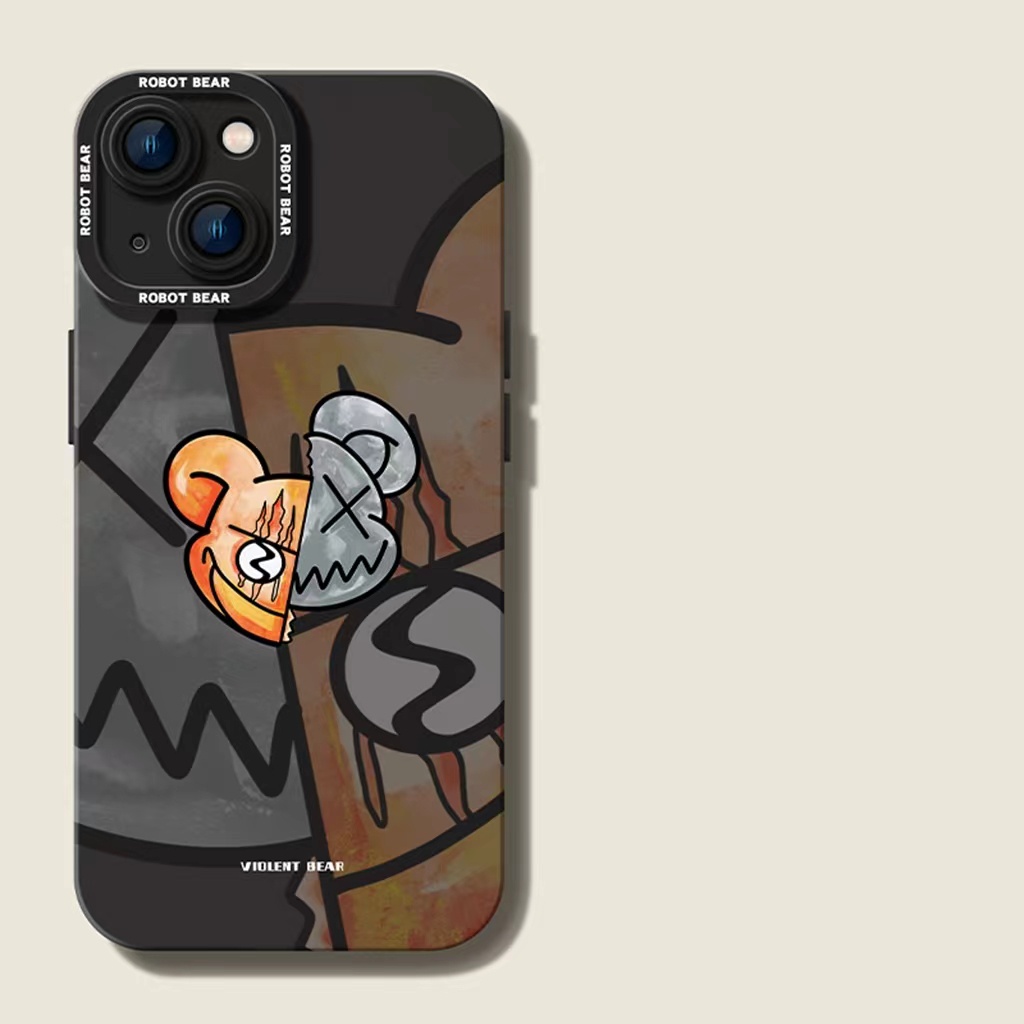Ins Casing iPhone 14 14pro 14Plus 14prm 13 13pro 13pro 11 7Plus 8Plus Xr XS 12pro Max Motif Beruang Shockproof