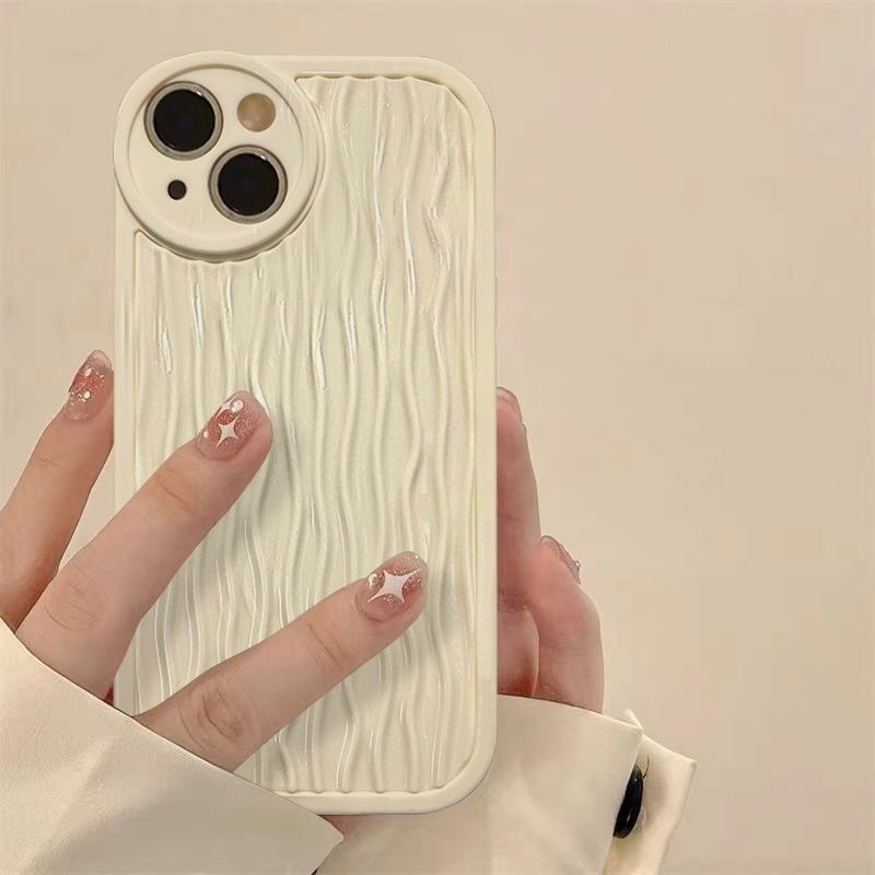 Case Motif Gelombang Warna Krem Untuk IPhone 12 13 14 11 Pro Max X Xs Max Xr Ddfgv