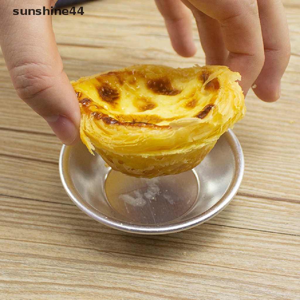 Sunshine 10pcs Cetakan Cupcake / Egg Tart Bahan Aluminum Alloy