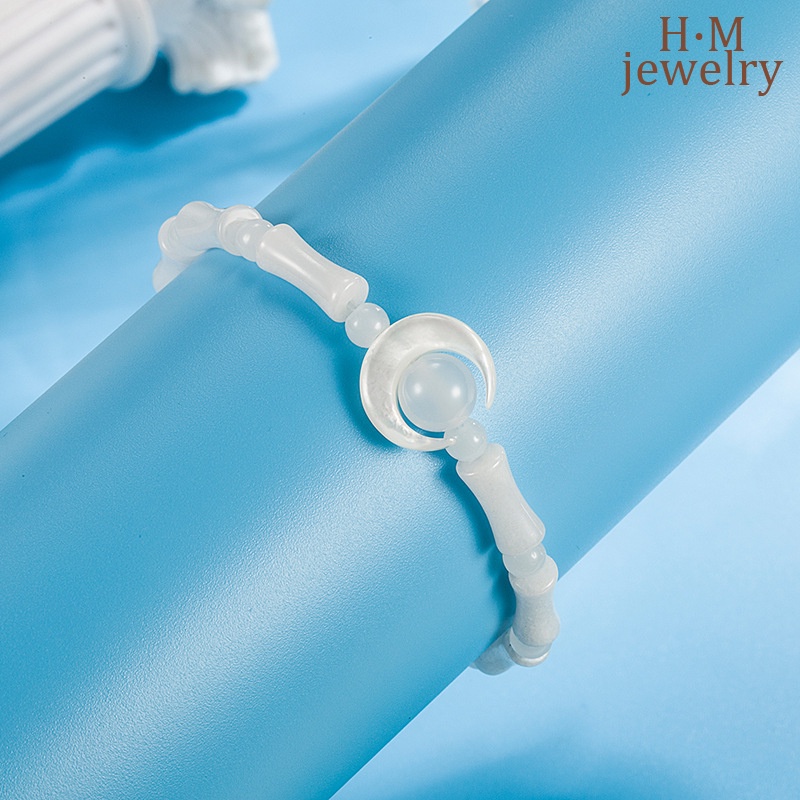 Gelang Tangan Silver Wanita Desain Manik Bambu Gaya China 2022