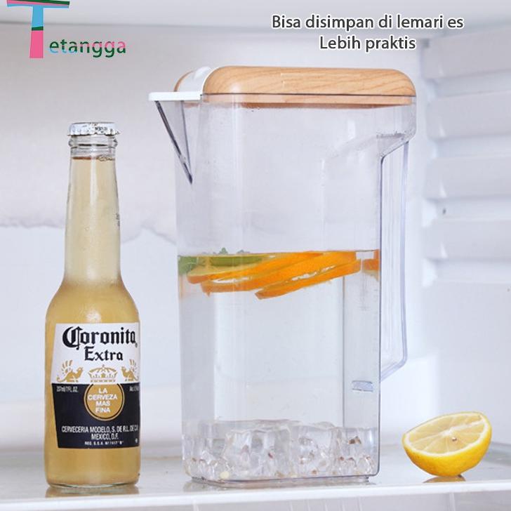 Buruan Beli--Teko Air Panas Dan Dingin set dengan Cangkir / Teko plastik Air minum Jug 1,5 Liter Bes