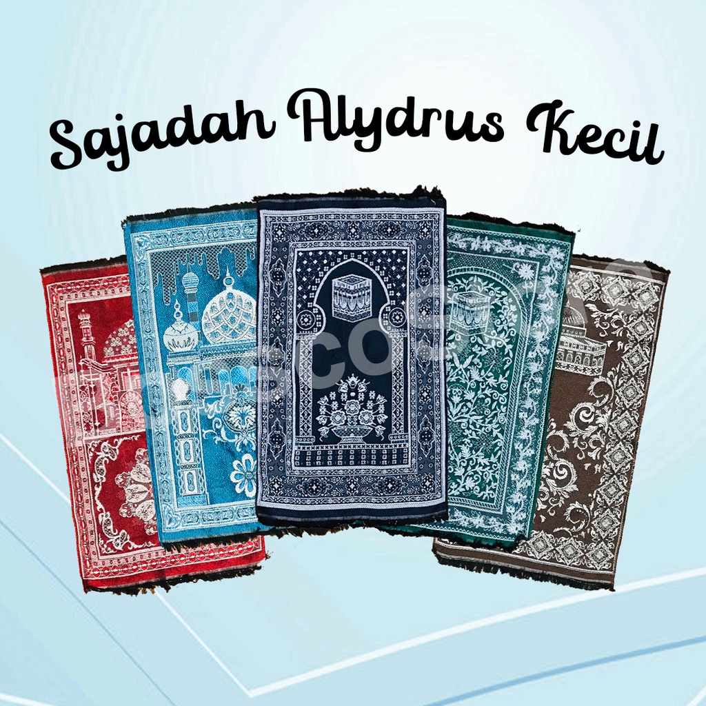 Sajadah Anak / Sajadah Kecil  Muka Alydrus Benang Mengkilap untuk Travel Tipis 60 x 35 cm Sajadah anak kecil sajadah travel sajadah ringan sejadah sajada sajadah portable sajadah murah sajadah diskon