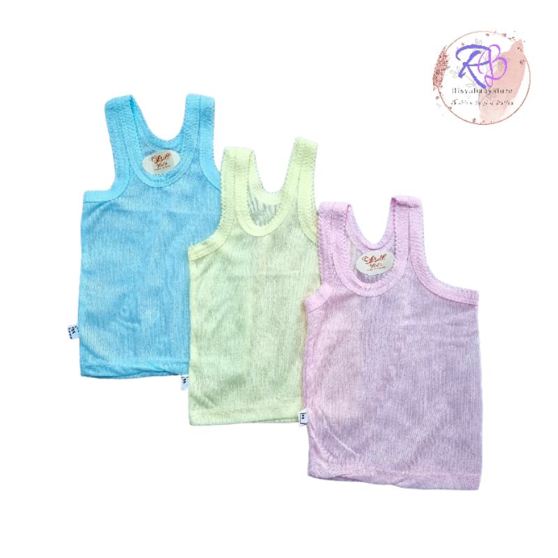 3pcs Kaos Singlet Anak Bahan DK Halus Tebal / Keperluan Bayi Baru Lahir