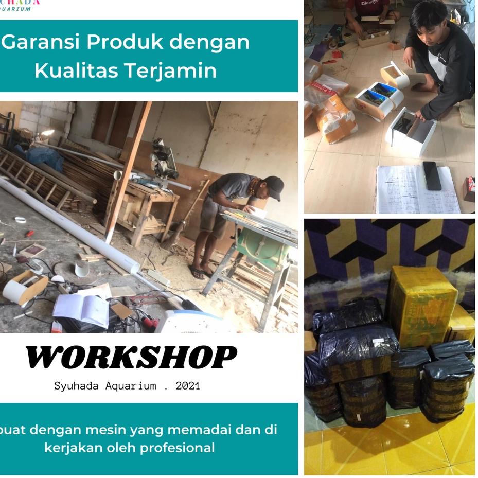 Lagi Tren.. [COD] TERMURAH  1 SET AQUARIUM MINI AKRILIK PIPA PVC POMPA AERATOR DAN LAMPU LED HIASAN 