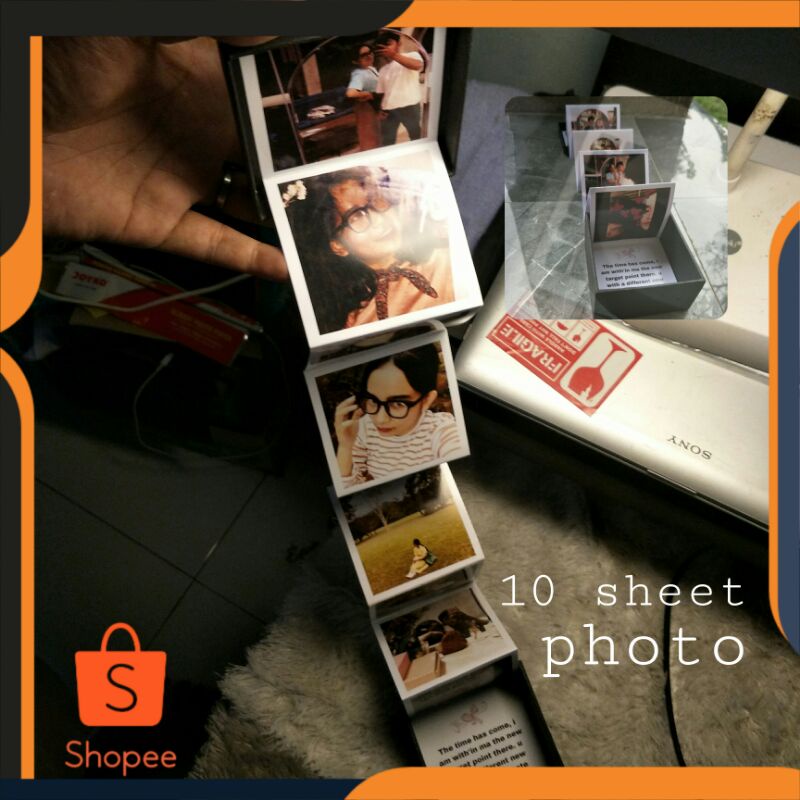 Pop-Up PHOTO BOX (Memory Box) 10 SHEET| Hadiah Ulang Tahun tersayang | Kado Anniversary Unik | Kado terhits Hampers ™