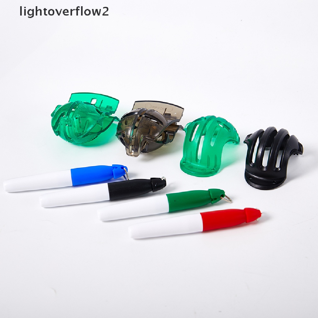 (lightoverflow2) 4pcs Klip Penanda Bola Golf Dengan 4pcs Pulpen