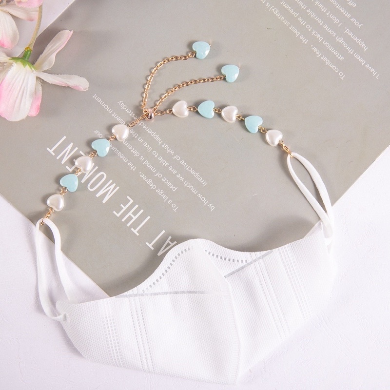 HIJAB CONNECTOR ELASTIS / KONEKTOR MASKER MUTIARA PEARL / Mutiara LOVE / KOREAN CONNECTOR MASK / HEADLOOP PREMIUM STRAP