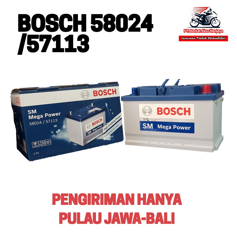 Aki Kering Mobil Audi A4 BMW Mercedes MB VW Beetle AKI Bosch 58024 / 57113 TEKNOLOGI KALSIUM