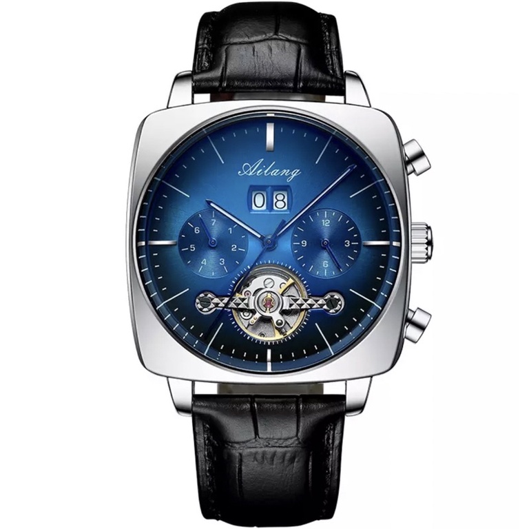 Jam Tangan Automatic Mechanical Luxury Bisnis Ailang SilverBlue Sunburst
