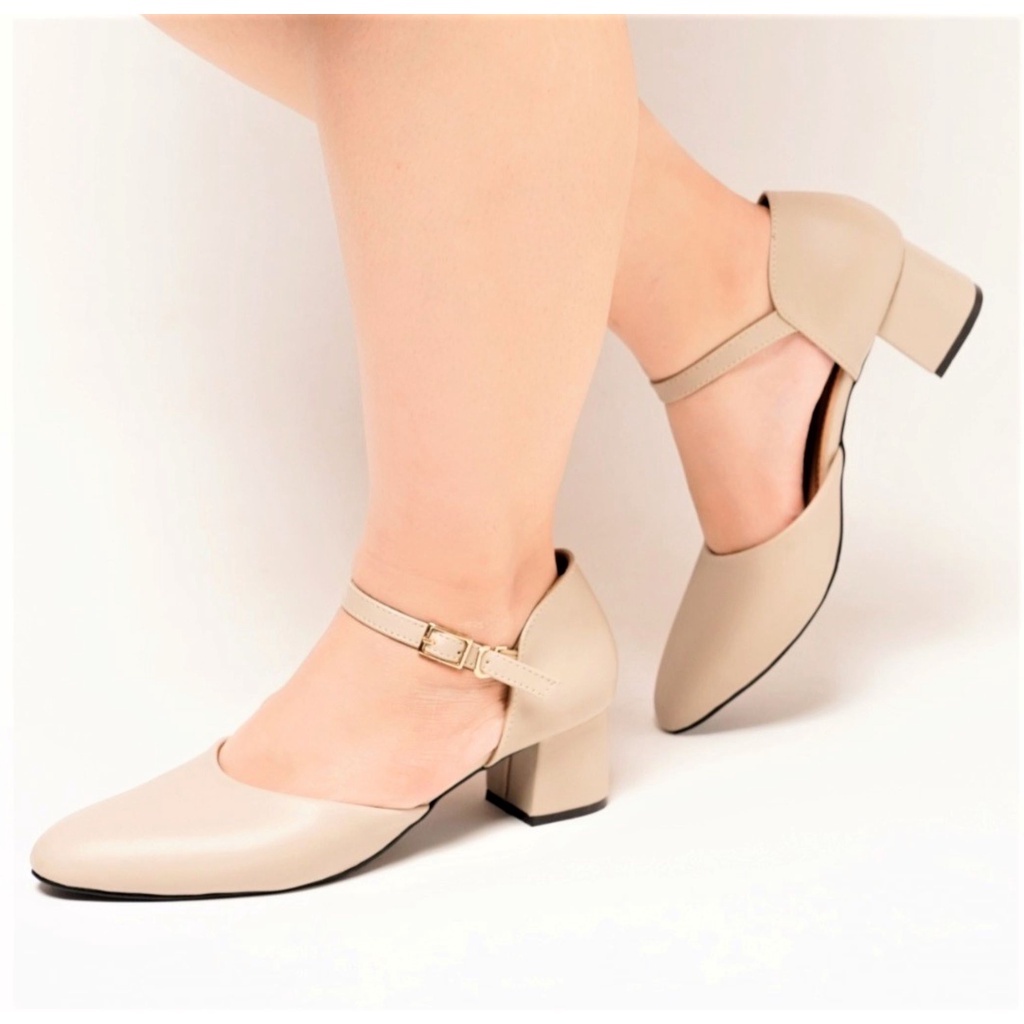 BIG SIZE Sepatu Pesta Wanita Hak Tahu 5cm Uk JUMBO 41-42-43-44-45 Chunky Heels Sepatu Kondangan Ibu 