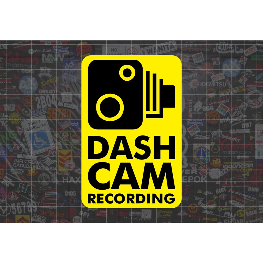 Cutting Sticker Kaca Mobil Dashcam Recording V4 8 cm x 12 cm