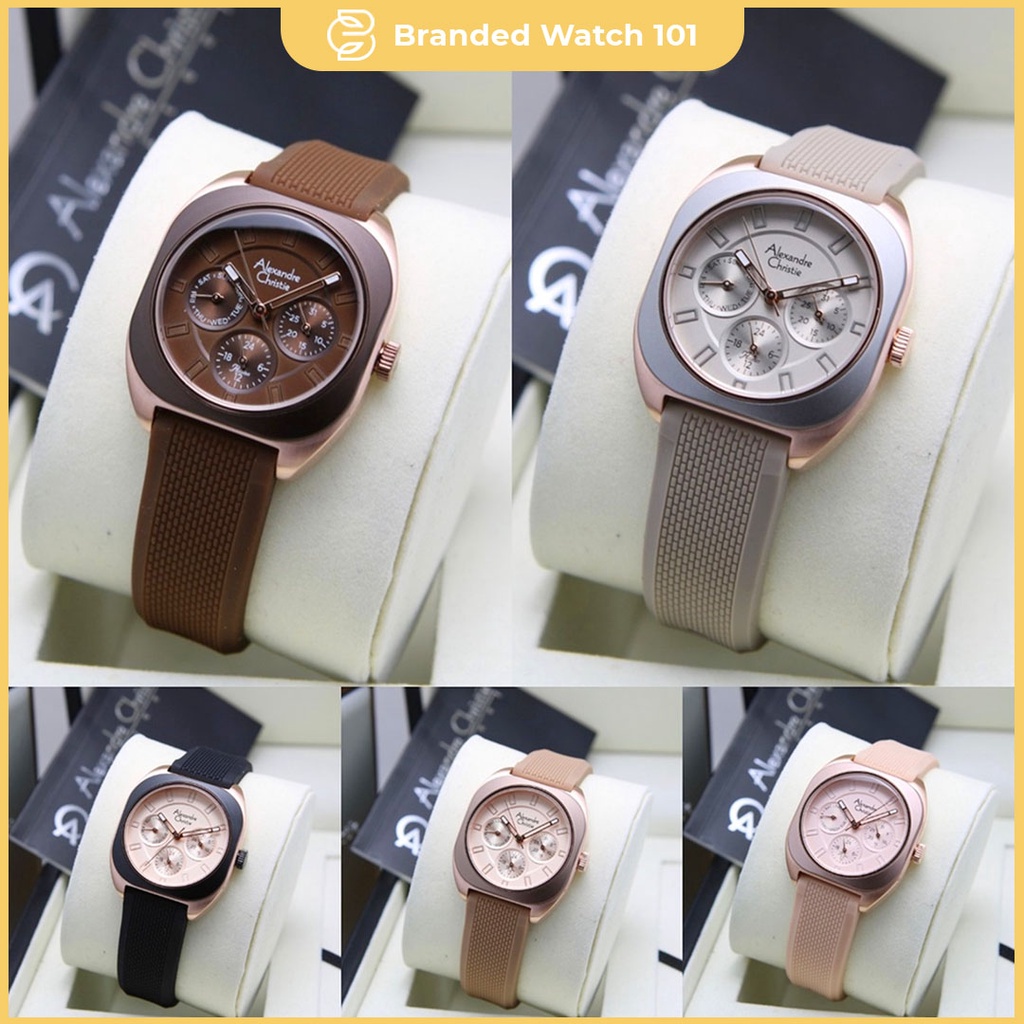 ORIGINAL Jam Tangan Wanita Alexandre Christie AC 2990 / AC2990 / 2990 Garansi Resmi 1 Tahun, Rubber