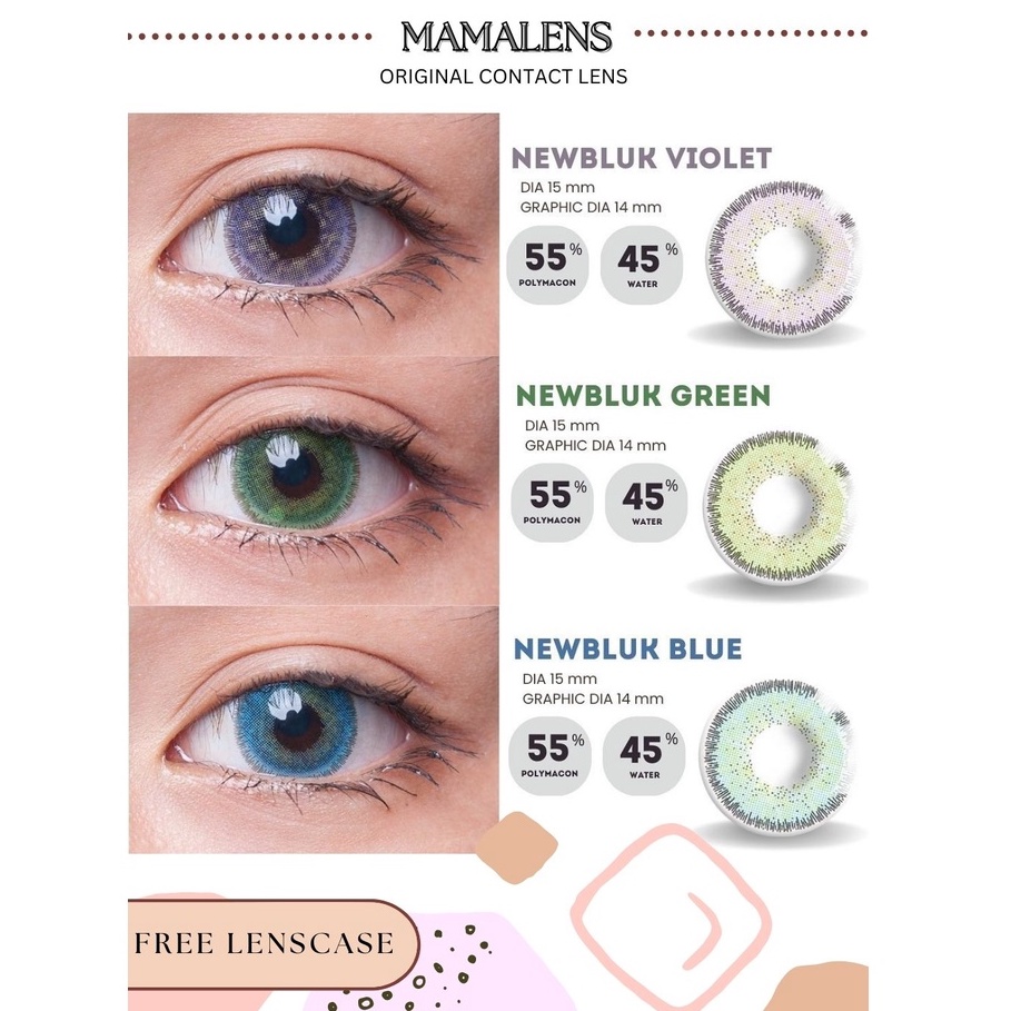 Softlens Newbluk Minus 0.50 s/d -3.00  Free Lenscase -MAMALENS