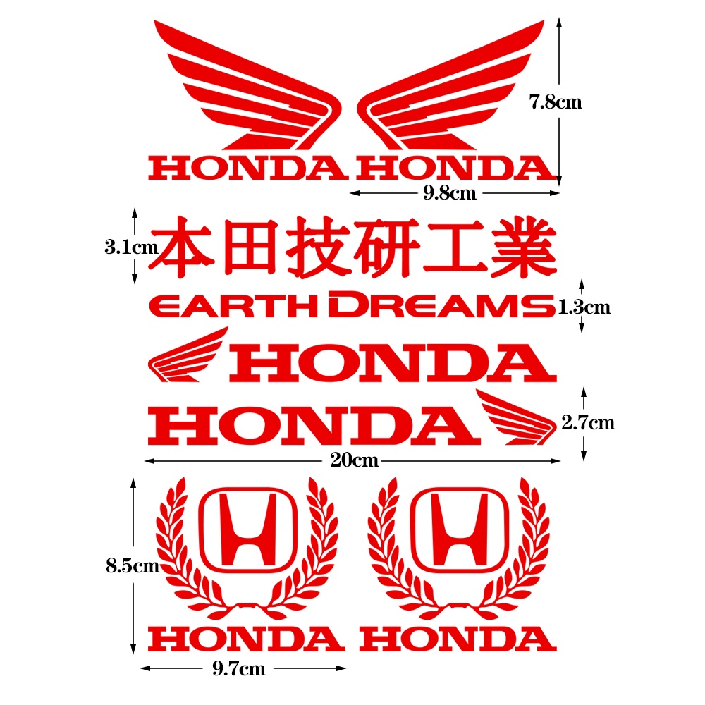 Honda Logo Laser/Reflektif Car Sticker Gaya Jepang Honda Techno Industrial Motorcycle Decoration Decal