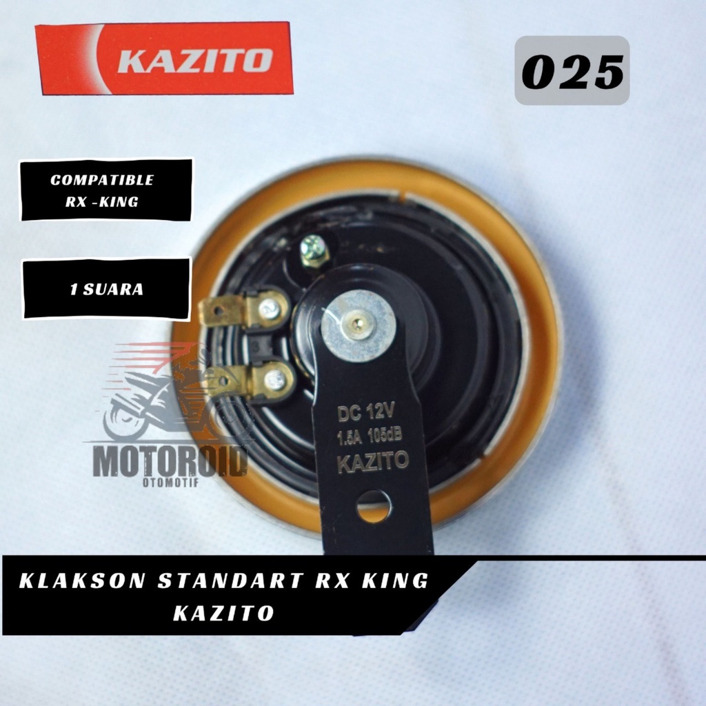 KLAKSON HORN STANDARD RX KING KAZITO DC 12V UNIVERSAL STANDAR MOTOR CHROME