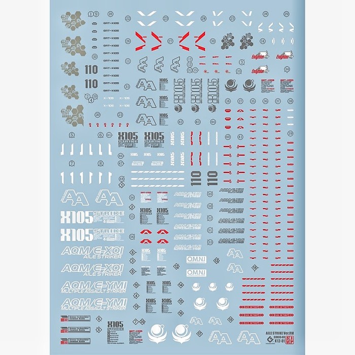 Hot Sale Mg Aile Strike Gundam Water Decal Evo Simp Decal Trendi