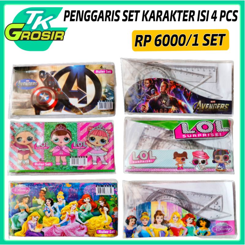 

1 set penggaris isi 4 pcs/penggaris 4 in 1/penggaris segitiga murah/penggarisan