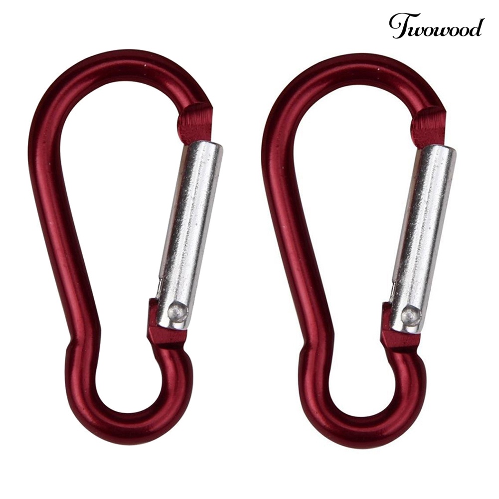 Twowood 2Pcs Carabiner Bentuk D Bahan Aluminum Alloy Untuk Climbing