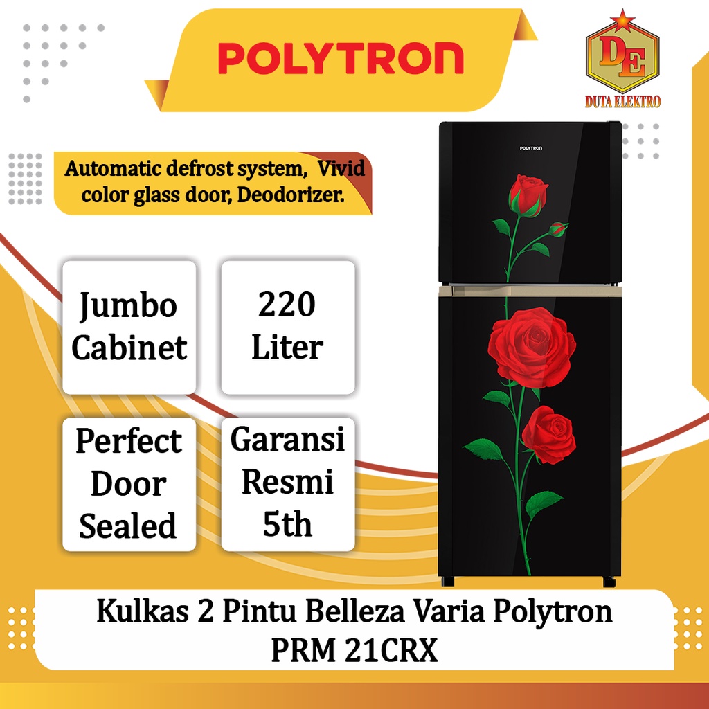 Kulkas 2 Pintu Polytron PRM 21 CRX Belleza Varia